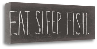 "Eat Sleep Fish" By Katie Doucette, Giclee Print on Gallery Wrap Canvas
