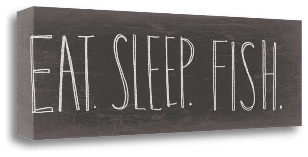 "Eat Sleep Fish" By Katie Doucette, Giclee Print on Gallery Wrap Canvas