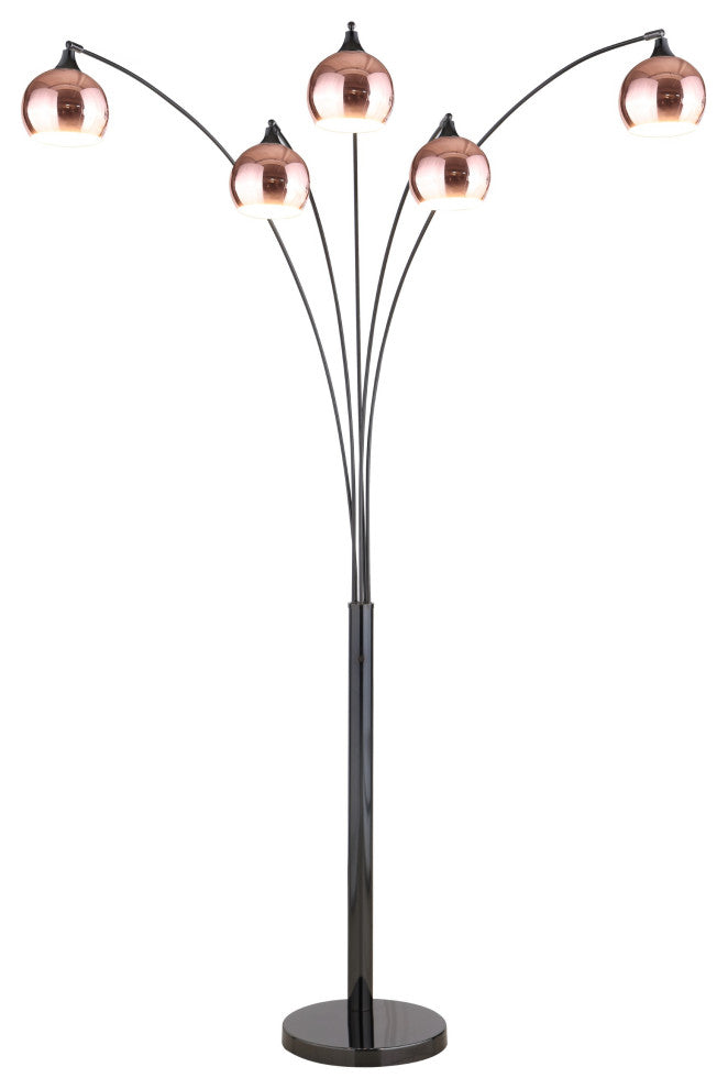 Artiva USA Amore 86" Two-Tone LED Floor Lamp, Rose Copper &Jet Black
