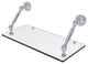Dottingham 18" Floating Glass Shelf, Polished Chrome