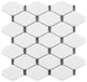 Badajoz 11.5x10.94, Honeycomb Glass Mosaic Tile, White/Brown, Box of 11