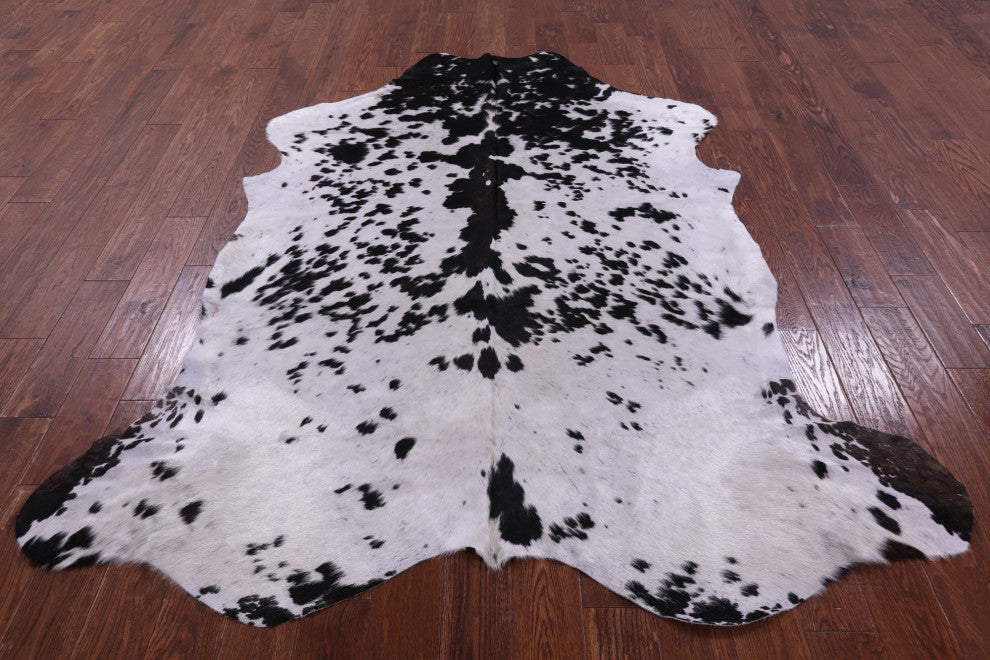 7' 5" X 6' 3" Salt and Pepper Natural Cowhide Rug C2325