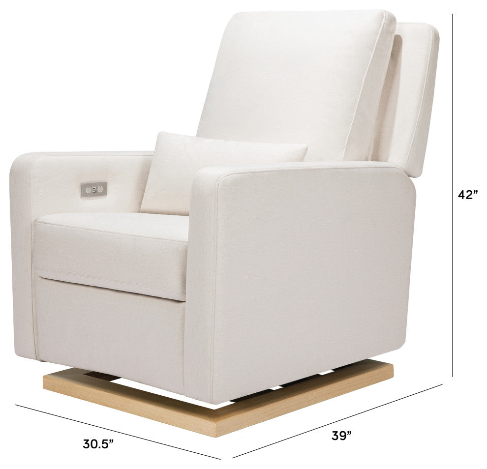 Sigi Electronic Recliner and Glider, Boucle With USB port, Performance Cream Eco-Weave