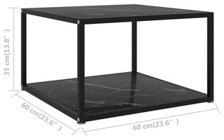 vidaXL Coffee Table End Table Living Room Sofa Table Black Tempered Glass