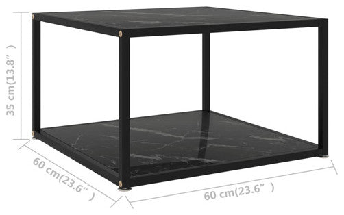 vidaXL Coffee Table End Table Living Room Sofa Table Black Tempered Glass