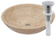 Novatto Beige Travertine Vessel Sink and Drain, Chrome