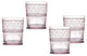 Claro Double Old Fashion Glassware Set of 4 12oz, Pink