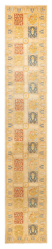 Davangere, One-of-a-Kind Hand-Knotted Area Rug Ivory, 2'7"x14'8"