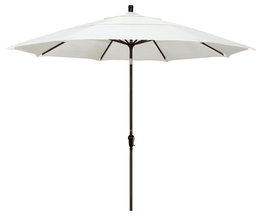 11' Bronze Auto-Tilt Crank Aluminum Umbrella, Pacifica, Canvas