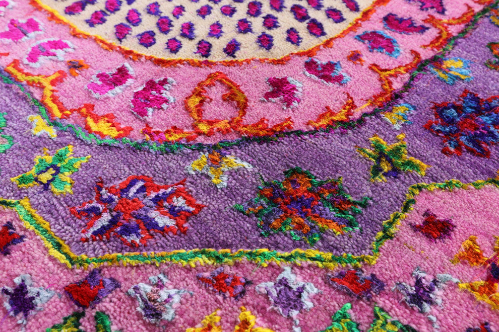 9' Square Mamluk Hand Knotted Wool & Silk Rug - Q13724