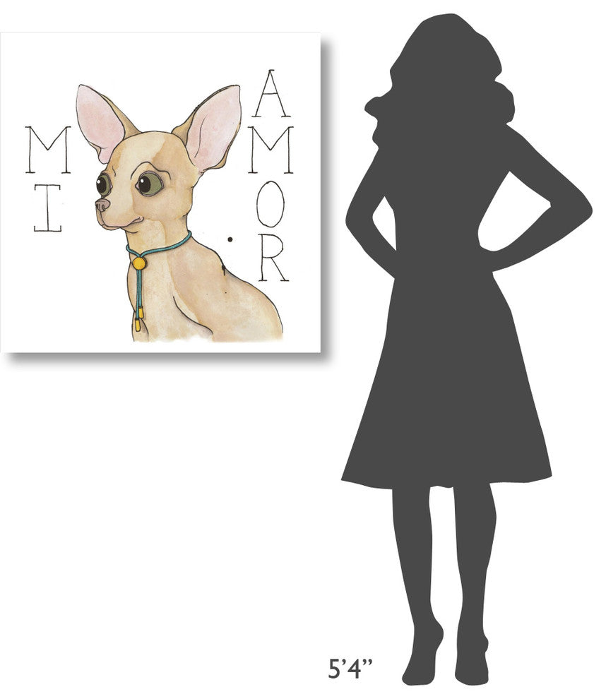"Puppy Love Chihuahua Color" Digital Paper Print by Elyse DeNeige, 32"x32"