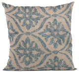 Plutus Blue Flowers Jacquard Luxury Throw Pillow, 20"x36"
