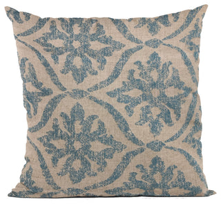 Plutus Blue Flowers Jacquard Luxury Throw Pillow, 20"x36"
