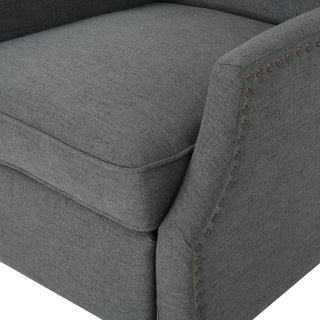 GDF Studio Weyland Contemporary Fabric Wingback Pushback Recliner, Charcoal