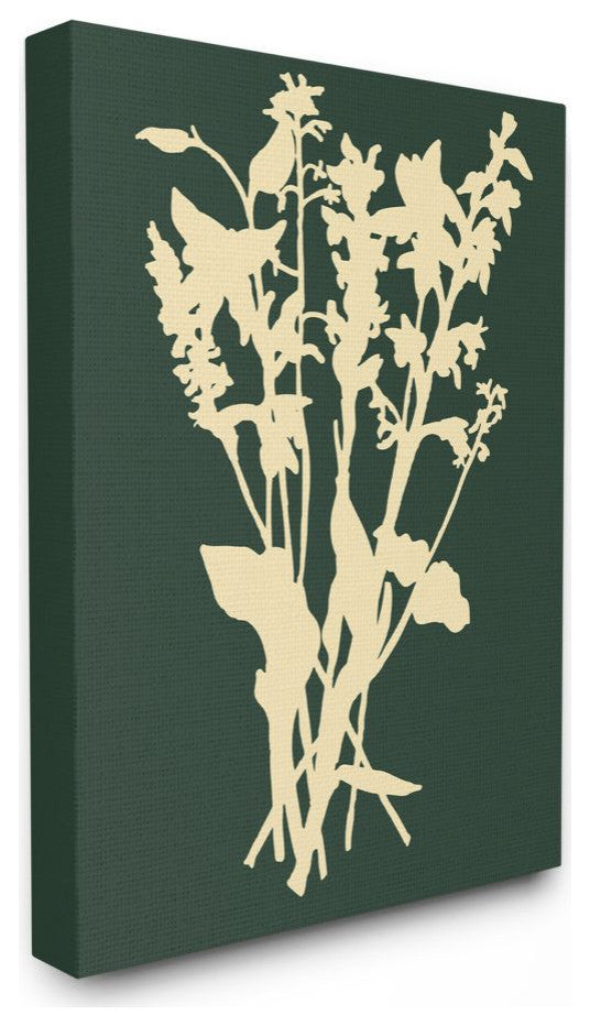 Silhouette Plant Green Yellow Design, 24"x30"