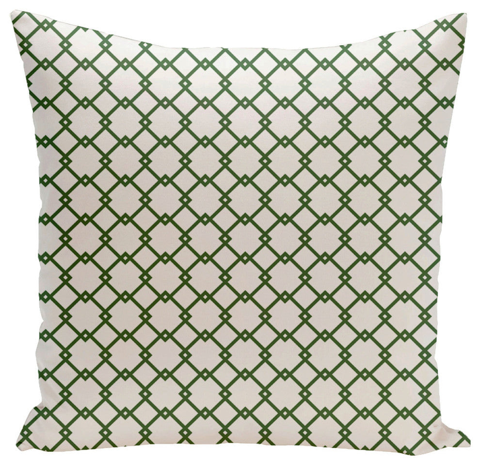 Holiday Brights Collection Geometric Pillow, Evergreen, 18"x18"