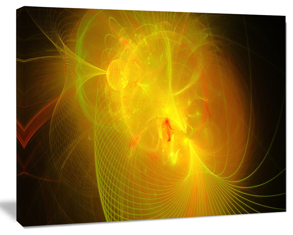 Distant Golden Space Nebula, Floral Canvas Art Print, 20"x12"