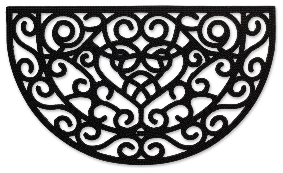 DII Heart Scroll Half Moon Pin Rubber Doormat