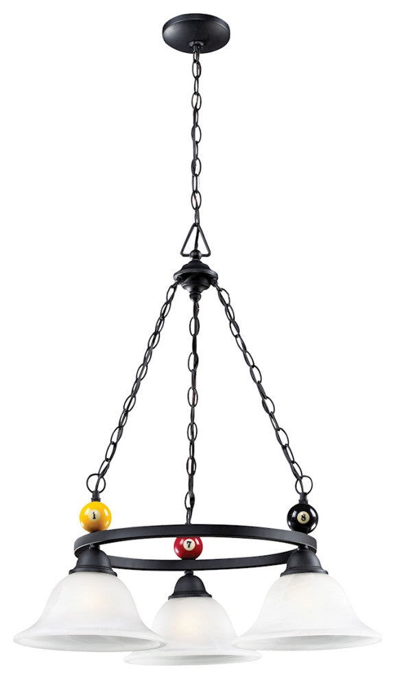 ELK LIGHTING 66203-3 Designer Classics 3-Light Chandelier In Matte Black