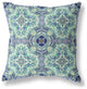 16" Aqua Blue Cloverleaf Boho Suede Throw Pillow