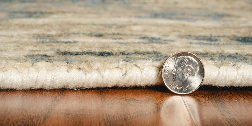 KAS Indulge 0805 Sand/Blue Elegance Area Rug, 7'6"X 9'6"
