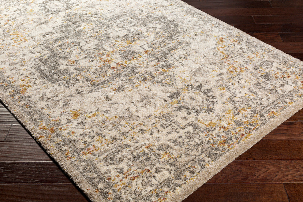 Surya Tuscany TUS-2307 5'3"x7'3" Rug, Champagne/Cream/Burnt Orange/Brown/Denim