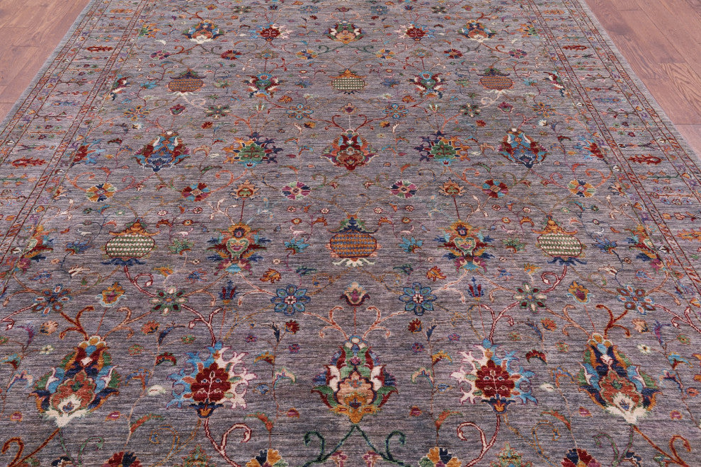 8' 10" X 11' 8" Persian Tabriz Hand Knotted Wool Rug Q8328