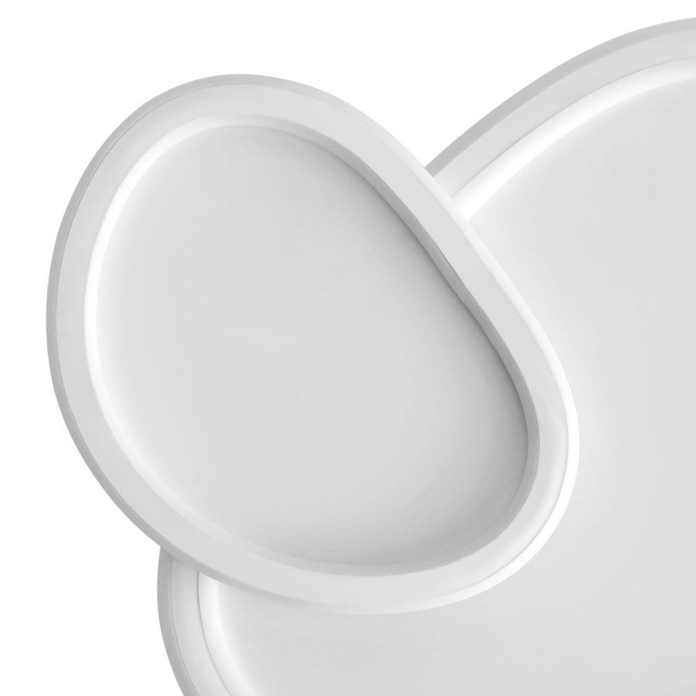 White 2-Light Irregular Ring LED Flush Mount Ceiling Light