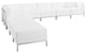 Melrose White Leather Sectional Configuration, 9 Pieces