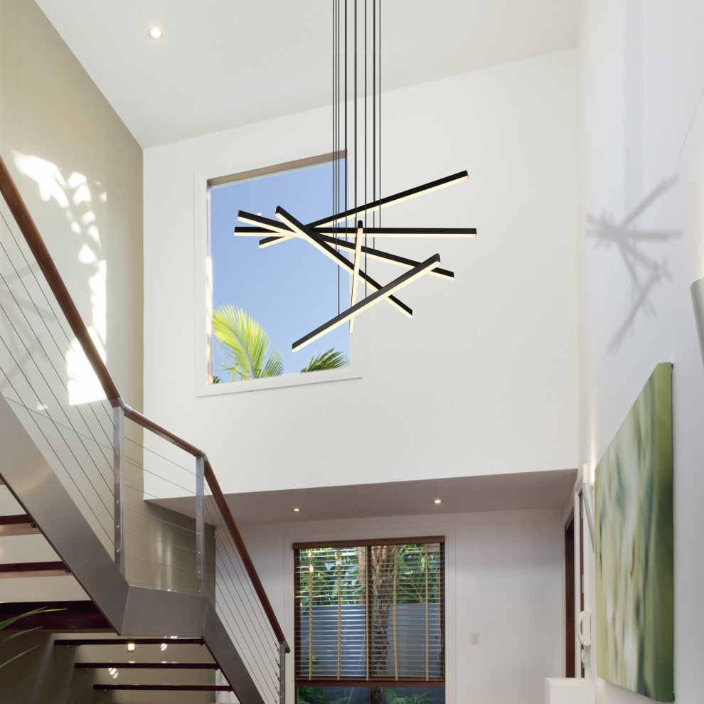 32" ETL Certified Integrated LED Pendant Lighting Fixture, Black VMP25060BL