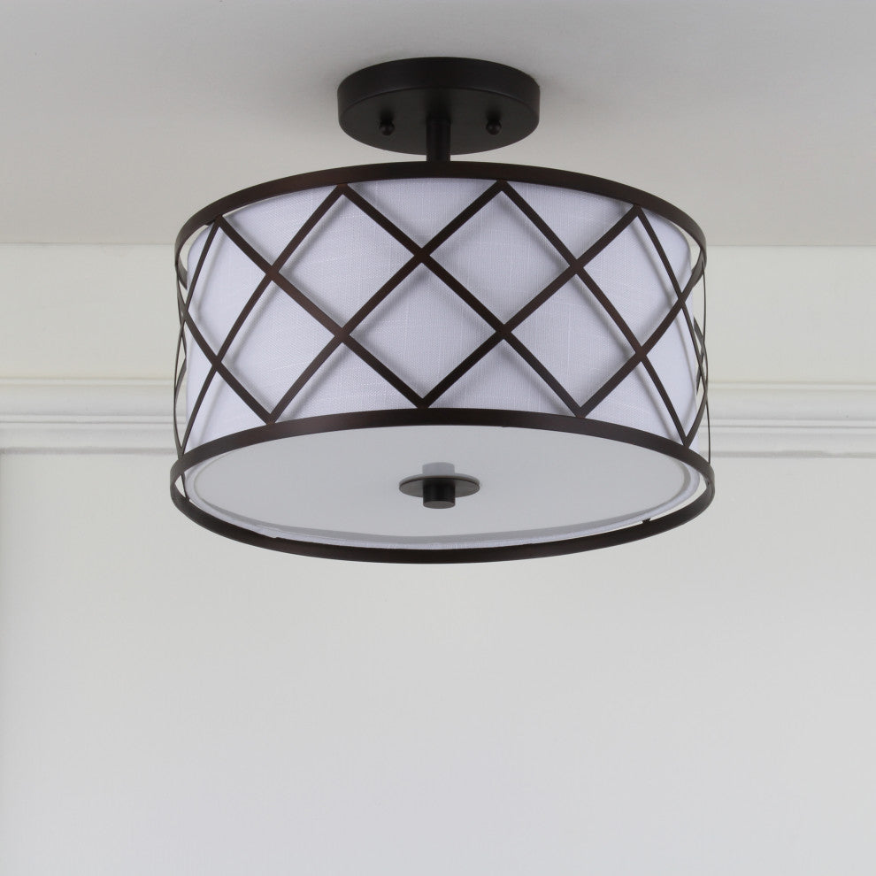 Elizabeth Metal LED Flush Mount, 13.25", Oil Rubbed Bronze