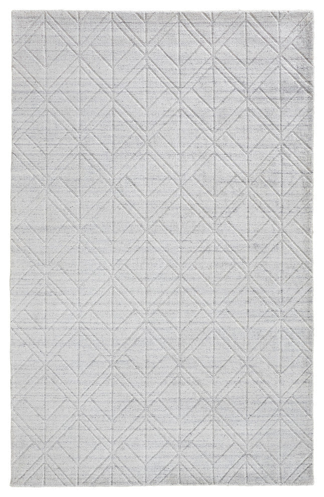 Weave & Wander Khalo Wool Rug, Latte/SIlver Gray, 2ft - 6in x 8ft, Runner