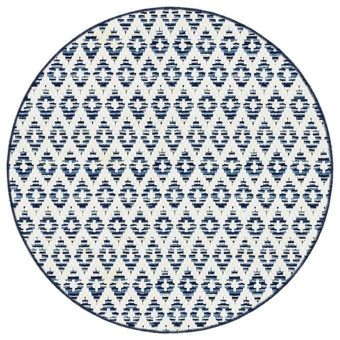 Sullivan's Island Accent Rug, Indoor/Outdoor, Marine, Round 5'