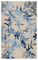 Blue Midnight Garden Modern Floral Area Rug, 5'x7'