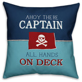 All Hands on Deck 16x16 Spun Poly Pillow