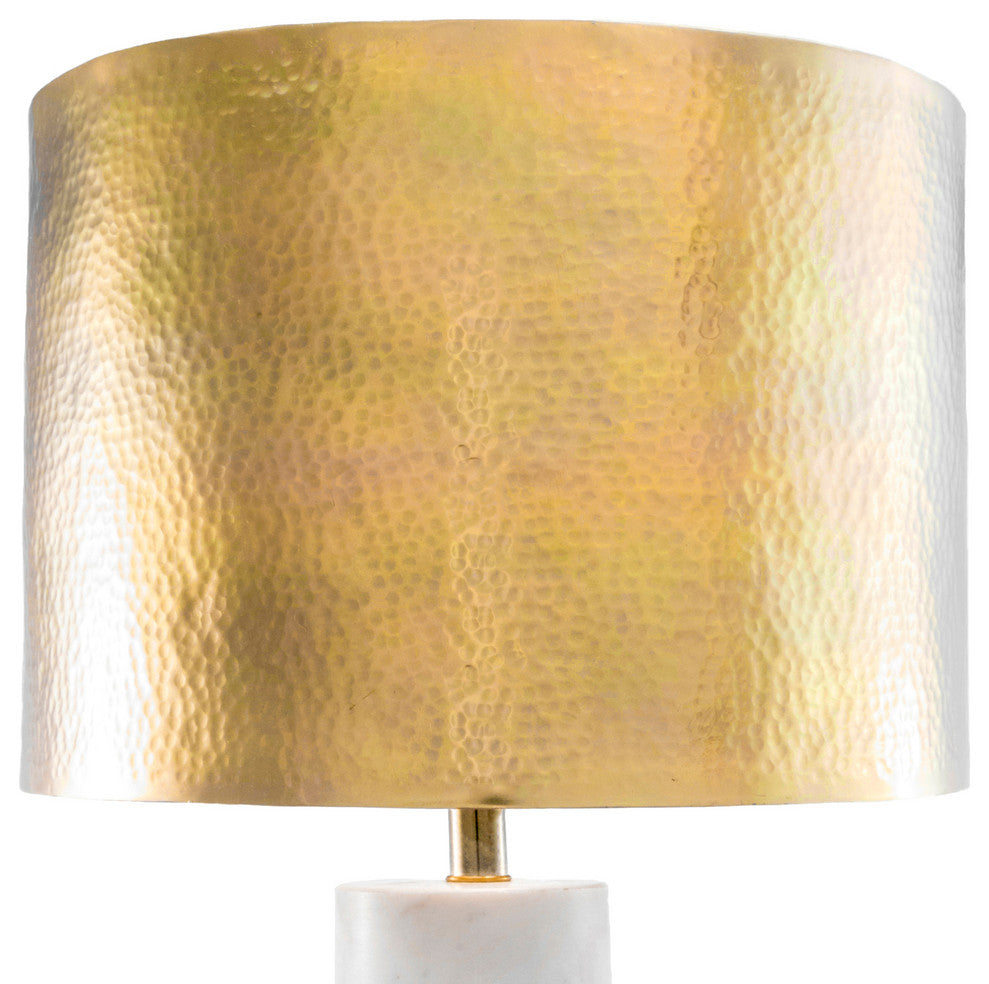 Nuloom Alexa Marble and Iron Aluminium Shade Table Lamp, 23"