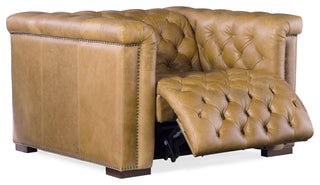 Savion Power Leather Motion Recliner, Saddlebag Coin