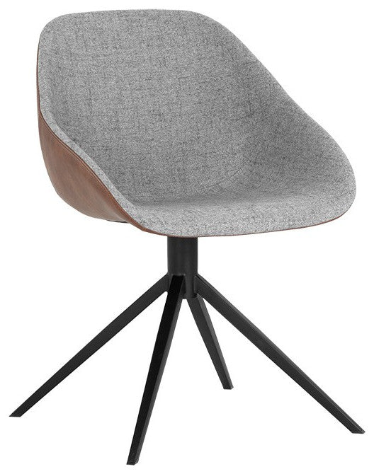 Mccoy Swivel Dining Chair, November Gray/Cinnamon Brown