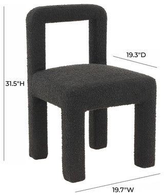 Hazel Boucle Dining Chair, Black