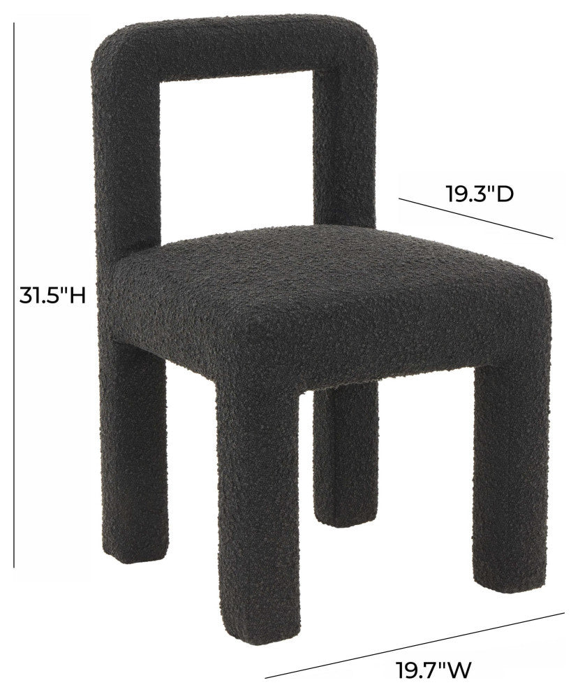 Hazel Boucle Dining Chair, Black
