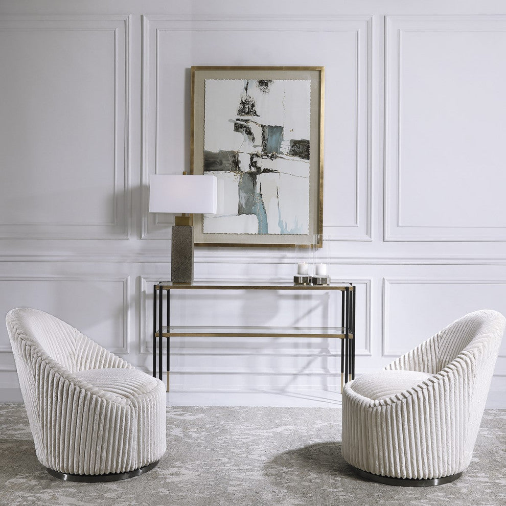Uttermost Crue White Swivel Chair 23578