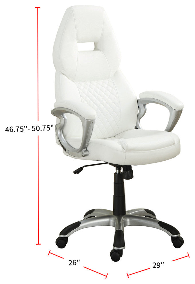 Adjustable Height Office Chair, White