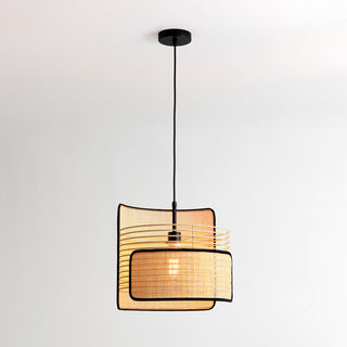 Vidalite Mazal, Boho Bamboo Wicker Single Pendant Light