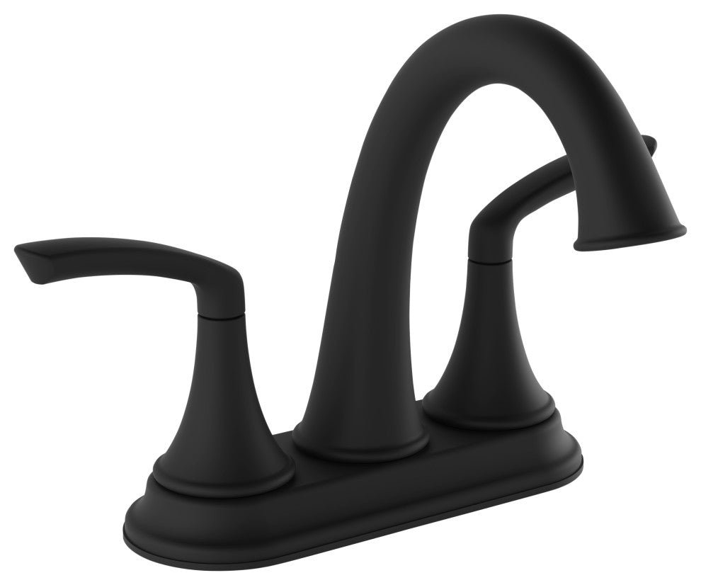 Elm 4" Centerset Faucet, Matte Black, Push Pop Drain