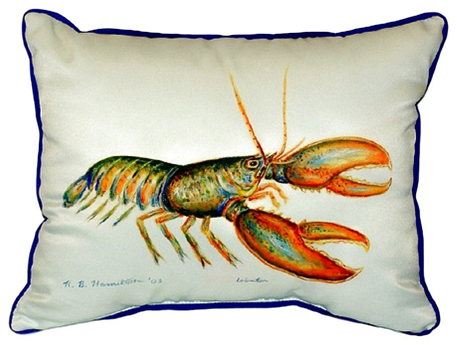 Betsy Drake Lobster Small Indoor/Outdoor Pillow 11x14
