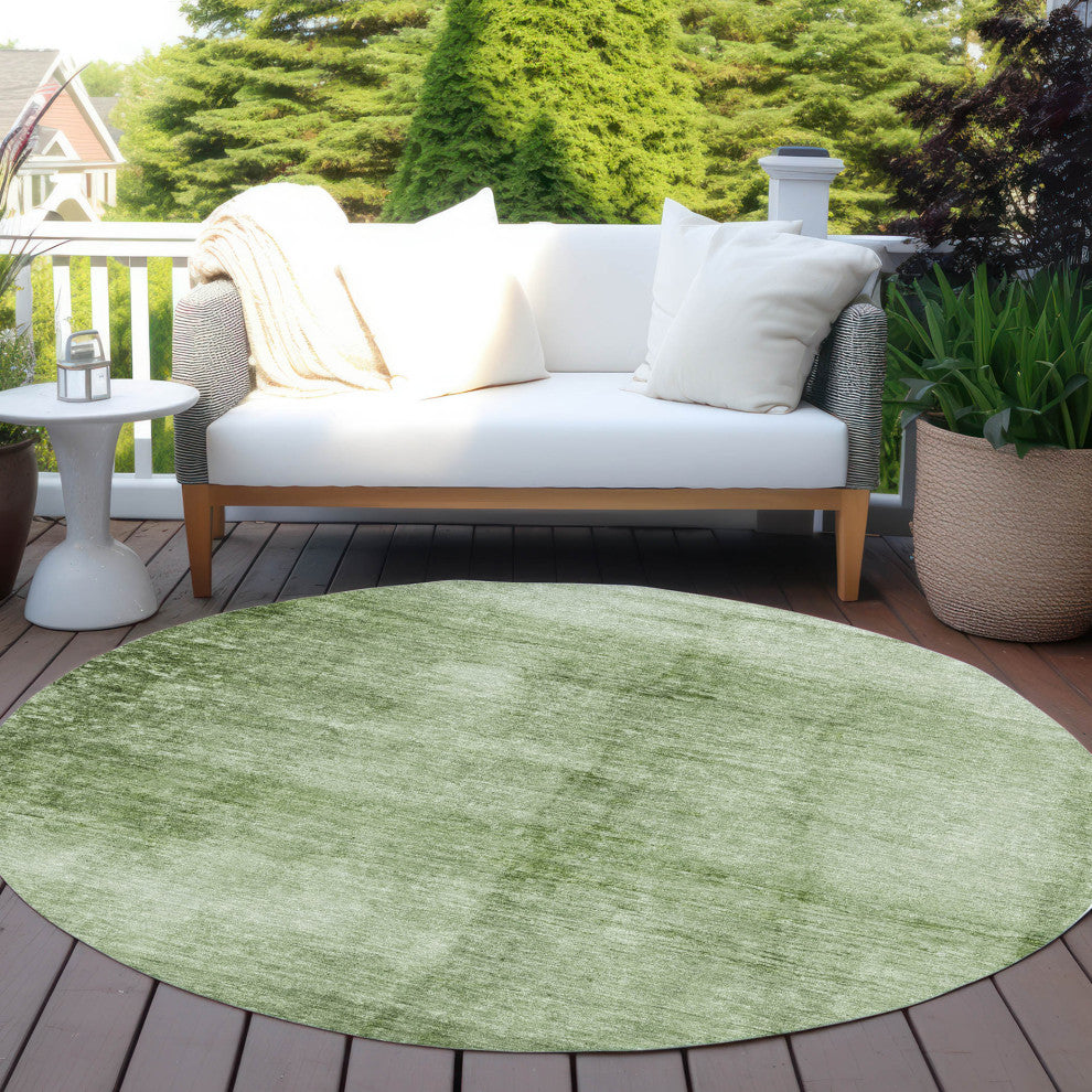Machine Washable Indoor/Outdoor Chantille ACN1884 Aloe 8' x 8' Round Rug