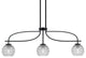 Cavella 3 Light Island Light, Matte Black Finish, 6" Clear Ribbed Glass