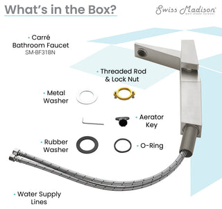 CarrÃ© Single Hole Single-Handle High Arc Bathroom Faucet, Brushed Nickel