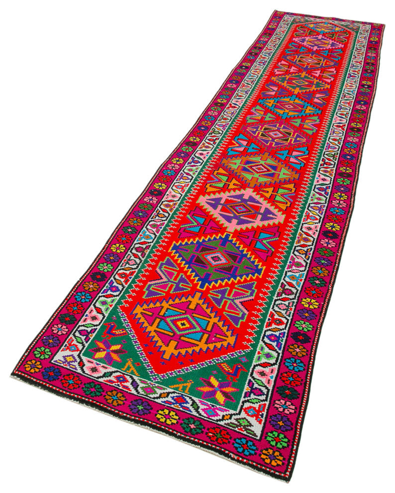 Rug N Carpet - Handmade Oriental 2' 8" x 12' 2" Tribal Runner Rug