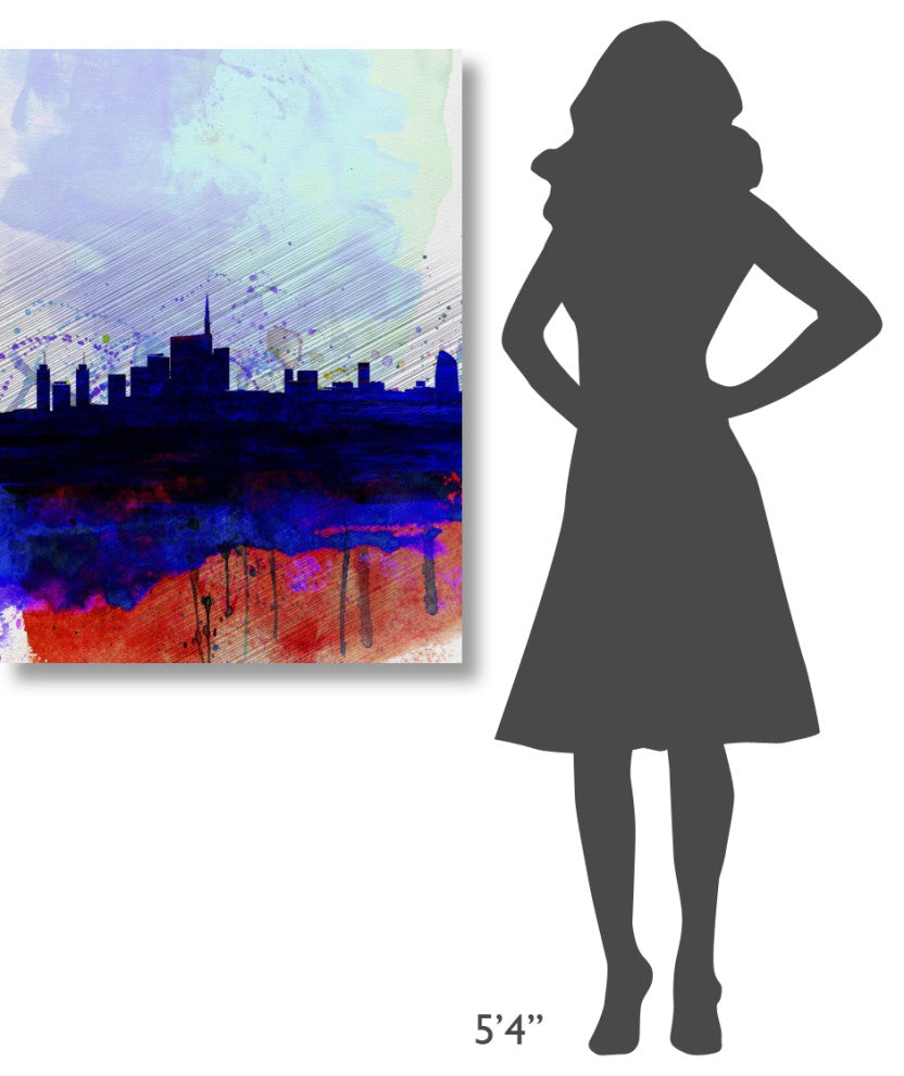 "Milan Watercolor Skyline" Fine Art Print